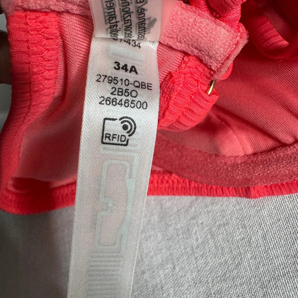 Victoria's Secret Swim Ribbed Full Coverage Underwire Bikini Top Pink Island 34A